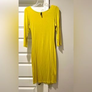 GoJane neon yellow bodycon midi dress